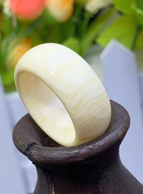 天然象牙扳指男士佩戴合成宝石