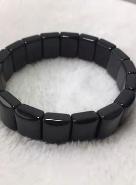 天然黑曜石手排手链 四方块珠  黑曜石水晶饰品