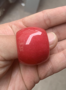 红玉石扳指拇指戒指 圆弧形橘红玉石扳指戒指