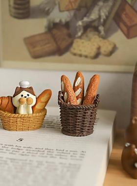 猫咪咖啡面包店小摆件日式 迷你创意桌面装饰猫猫可爱卡通礼物