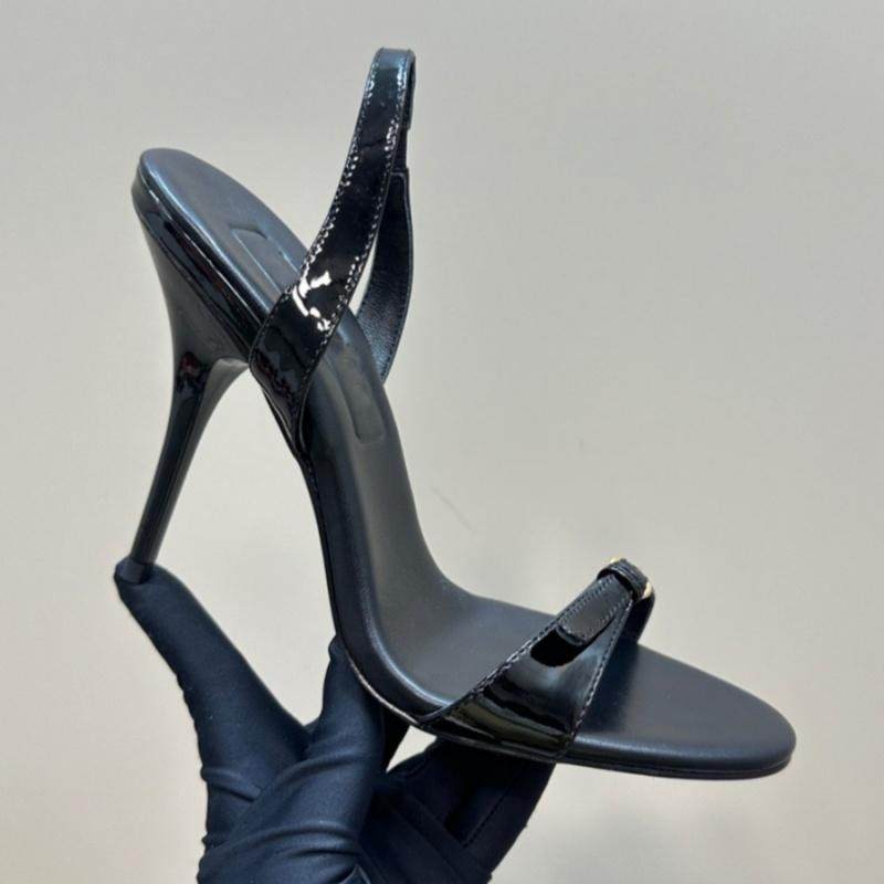 2025早春新款性感一字带金属带扣高细跟露趾凉鞋真皮侧空可甜女鞋,淘宝优惠券,粉丝福利购,淘宝优惠卷