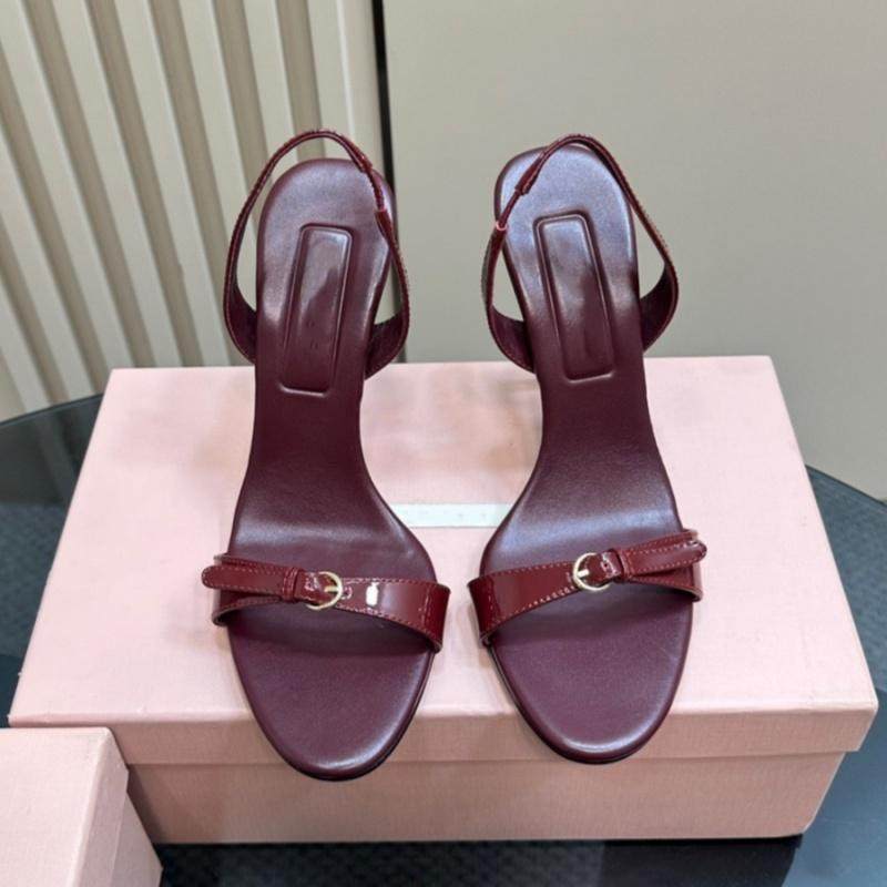 2025早春新款性感一字带金属带扣高细跟露趾凉鞋真皮侧空可甜女鞋,淘宝优惠券,粉丝福利购,淘宝优惠卷