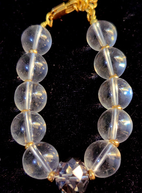 青岛 中古vintag白色透明水晶颈链女夏项链锁骨简约个性长款套装