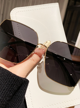 墨镜女士加大加宽大脸显瘦渐变偏光太阳眼镜金属开车防晒防紫