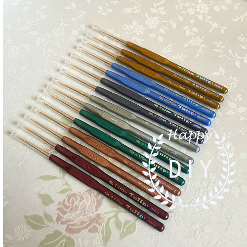 日本进口广岛TULIP（郁金香）塑料手柄蕾丝钩针 裸装 - 图1