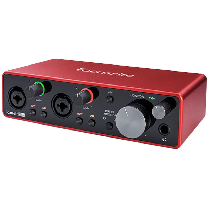 福克斯特 Focusrite 2i2 四代配音录音编曲吉他USB专业声卡设备 - 图0