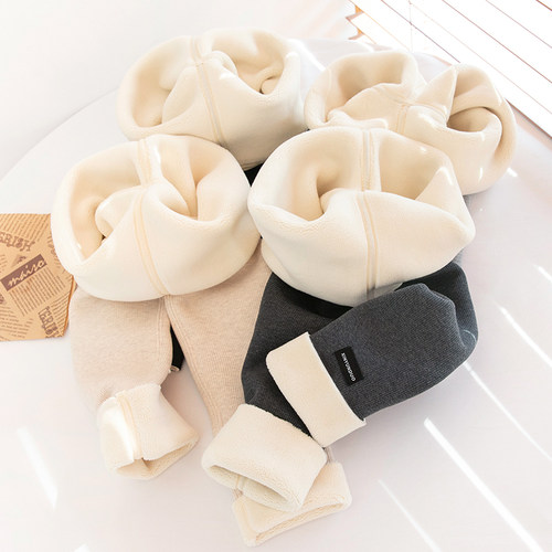 女童打底裤外穿冬季保暖裤儿童棉裤羊羔绒加绒加厚秋冬款宝宝裤子 - 图0