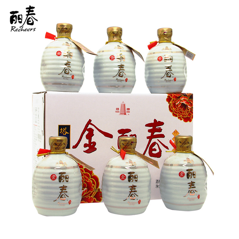 【官方旗舰店】丽春黄酒十年金丽春350ml*6瓶礼盒花雕立春酒绍兴-图0