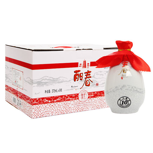 【官方旗舰店】丽春黄酒塔牌十年丽春375ml*6瓶整箱礼盒花雕绍兴 - 图0