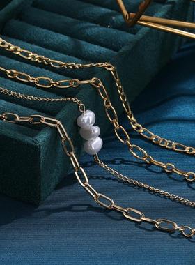 O.T.E.O.O.O.T. Metal bracelets. Womens creative pearls.