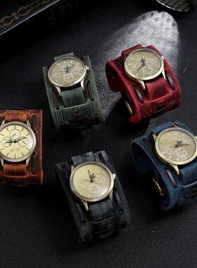 The O.M.A.s old woven cow-skin bracelets with a wide leather