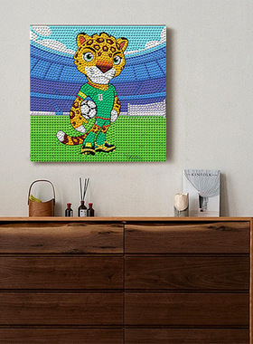 世界杯钻石画FIFA国际足联2026周边吉祥物画手工珍珠画diy材料