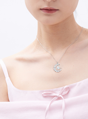 VIVIWELL×Kookiss【伴月蝴蝶】项链女S925银月亮小众设计高级感