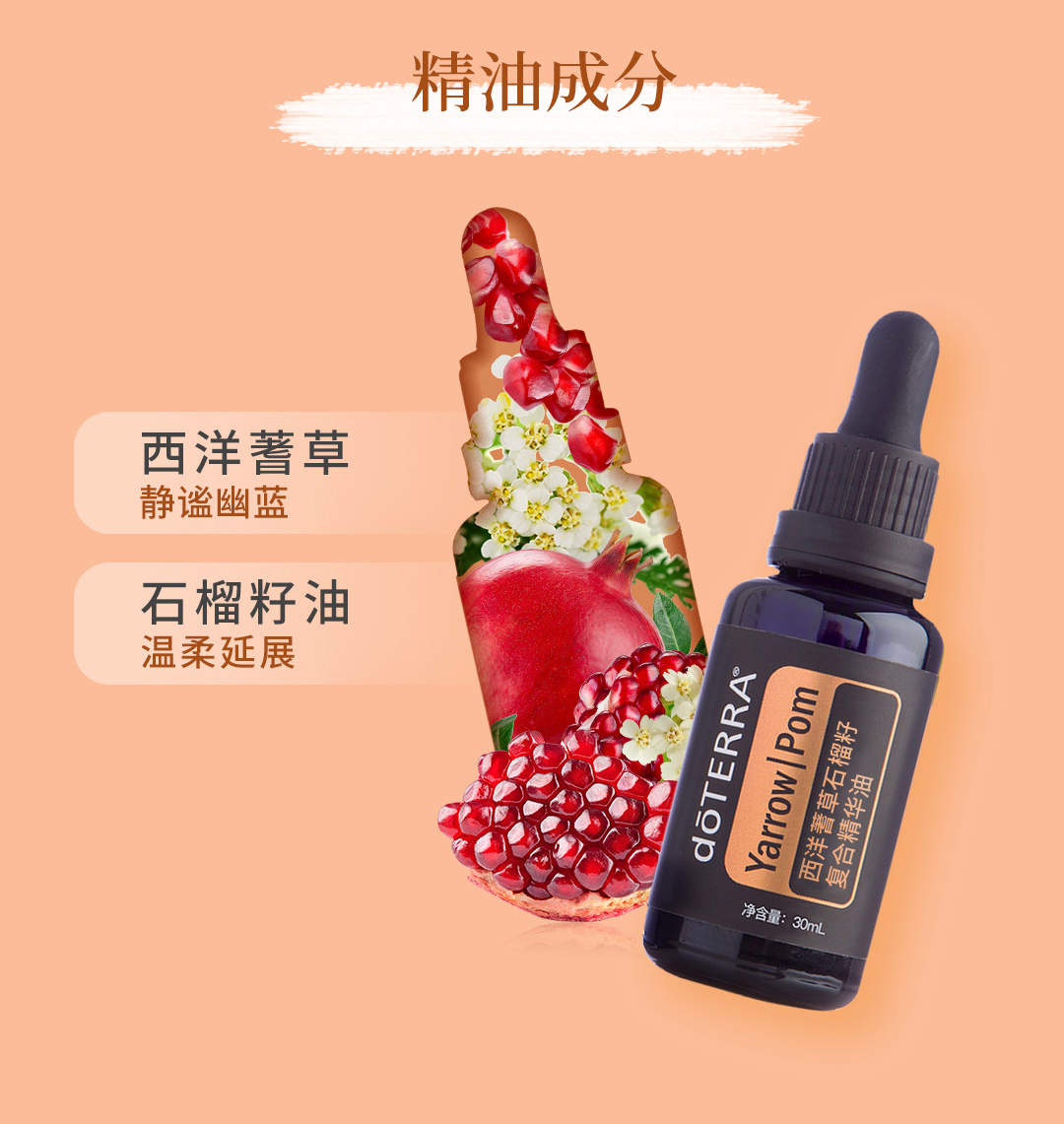 现货doTERRA多特瑞 西洋蓍草石榴籽精油面部精油官网正品30ML - 图1