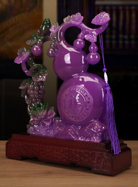 紫晶玉葫芦招财镇宅客厅乔迁礼物