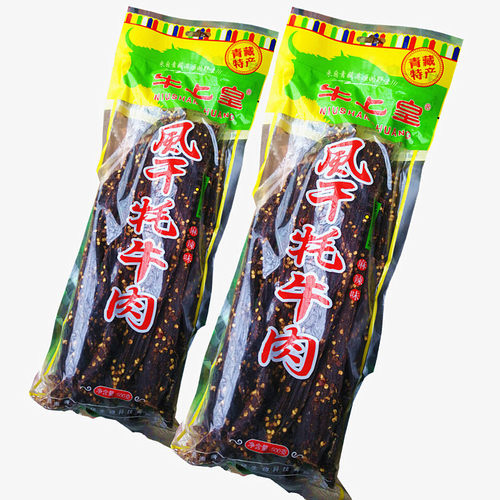 牛上皇青海风干牦牛肉干香辣手撕麻辣牛肉风干大块长条500g - 图0