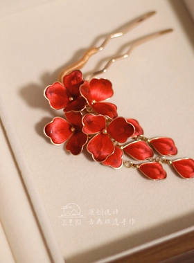 非遗手工制作，绝美绒花发簪
