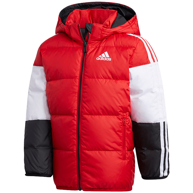 Adidas/阿迪达斯正品新款冬季儿童连帽拼色休闲运动羽绒服 GL1333 - 图3