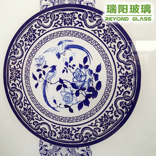 仿真青花瓷 钢化玻璃定做 茶几餐桌面玻璃板定制圆形台面加工订制 - 图2