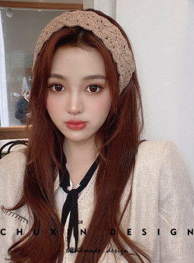 网红针织毛线编织镂空女外出绑发
