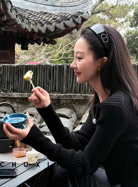 轻奢潮人个性墨镜发箍二合一网红同款高颅顶压发外出头箍饰品韩国