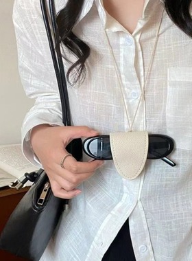 复古民族风挂脖墨镜夹项链毛衣链