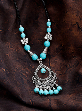 小众民族风度假项链毛衣链