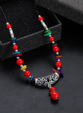 小众复古民族风项链新中式毛衣链