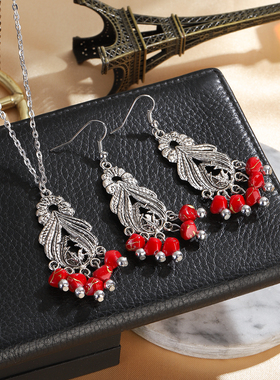 民族风耳环项链旅游度假饰品组合