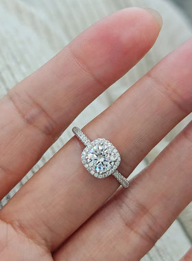 胖东来同款s925纯银莫桑石戒指