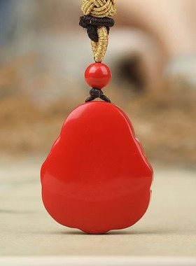 2026原矿朱砂莲花弥勒笑佛吊坠高含量紫金帝王红砂护身符吊坠项链