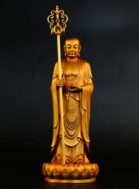 纯铜覆刻九华山地藏王菩萨佛像地藏随身佛大愿站像地藏王客厅摆件