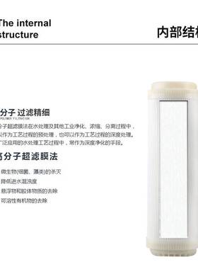 家用净水器耗材10寸平口滤芯五级超滤机UF膜配件过滤器通用超滤膜
