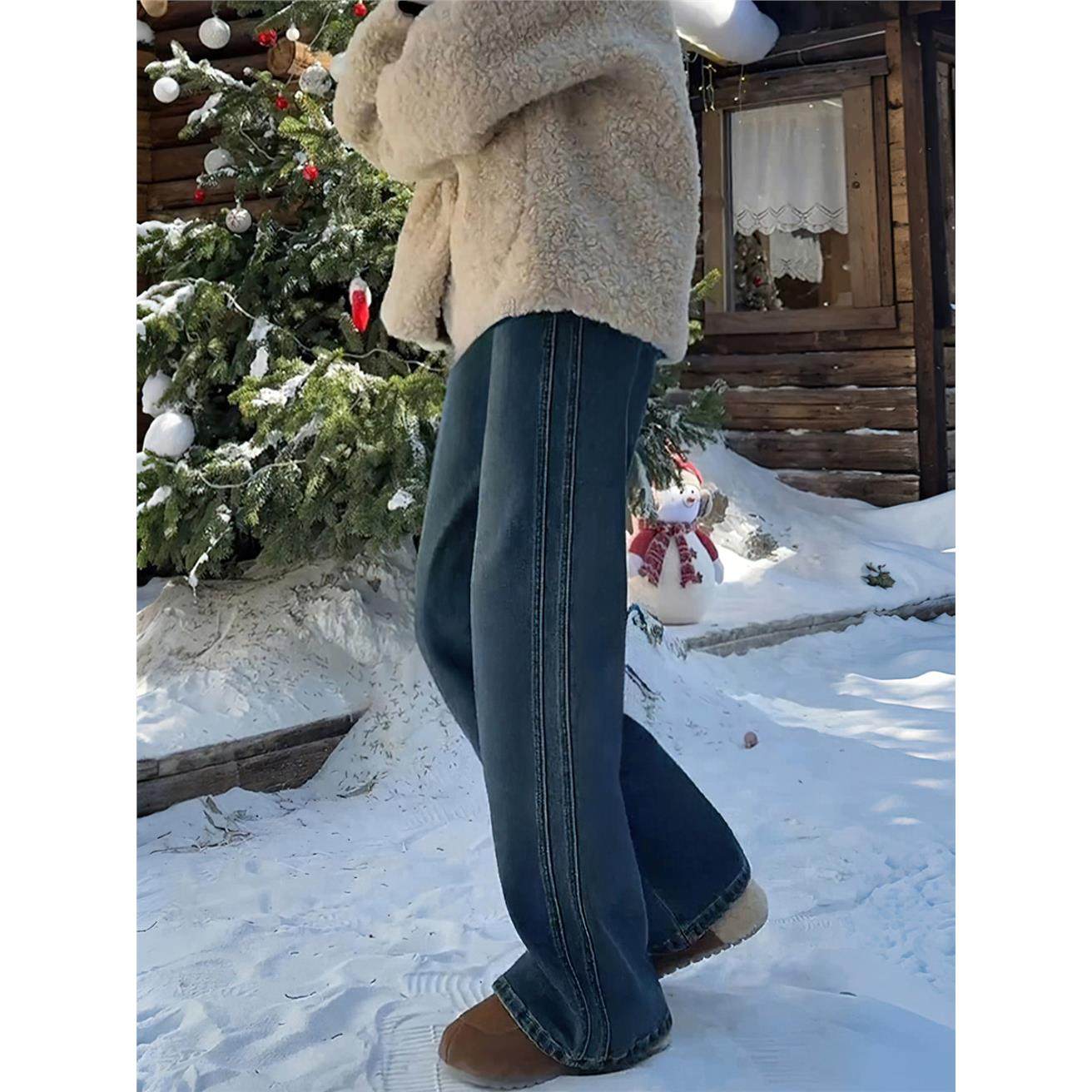 覆古的蓝色阔腿牛仔裤女士春秋季新胖姐姐mm梨形身材高腰宽松修身,淘宝优惠券,粉丝福利购,淘宝优惠卷