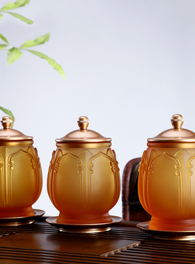 涛羽供佛杯琉璃净水莲花家用