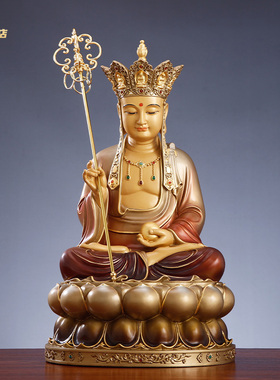 涛羽黄铜太古彩绘娑婆三圣