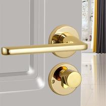 New European style zinc alloy magnetic suction door lock indoor bedroom solid wood room door 5 gold mechanical lock lock handle door lock