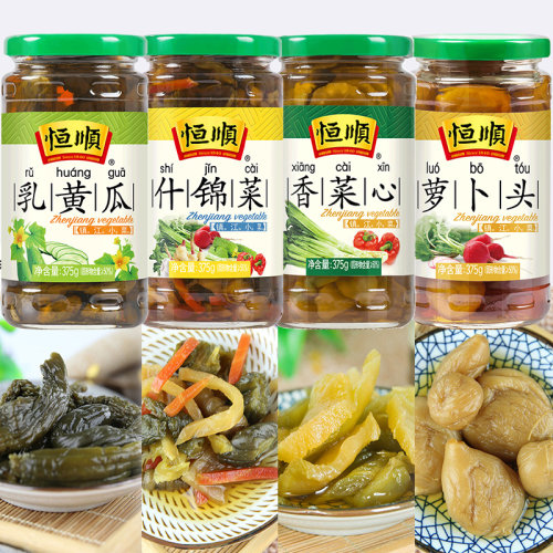 恒顺乳黄瓜萝卜头什锦菜香菜心4瓶酱菜咸菜腌制泡菜小菜下饭菜 - 图3