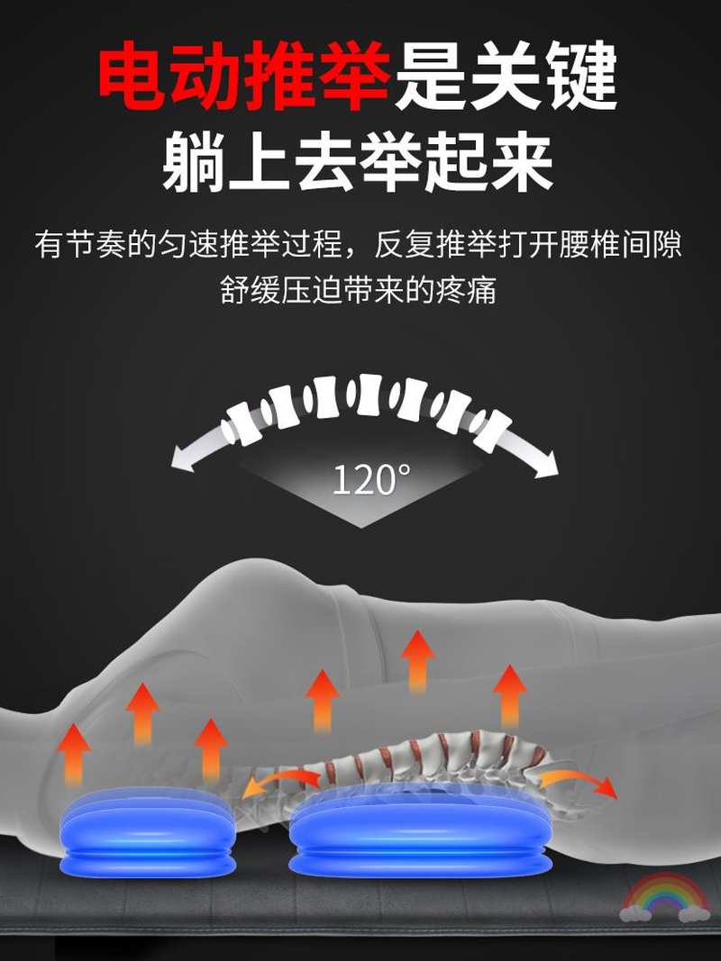 按摩垫全身多功能平躺床垫加热躺坐靠三用按摩器背部腰部颈椎自动 - 图0