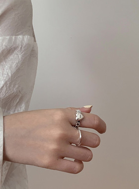 2021 sterling silver unique open love ring female fashion