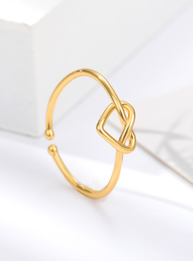 Stainless Steel Heart Rings for Women Open Ring Gold Color