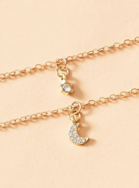 2023 Trend Elegant Jewelry Crystal Moon Star Pendant