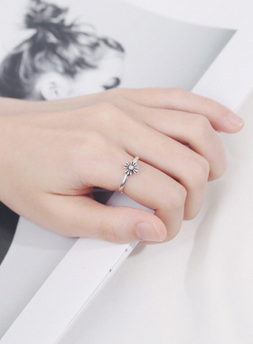 European and American punk fashion trendy cross ring ladies