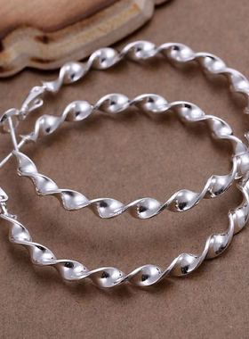 925  silver hoop earrings high quality big circle round