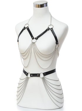 Sexy Body Harness Woman Chain Top Punk Rock Leather Belt
