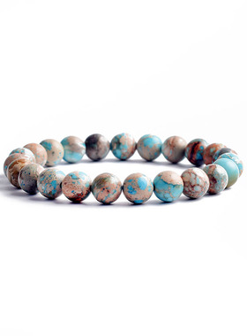 Natural Imperial Jasper Stone Round Beaded Bracelet Homme