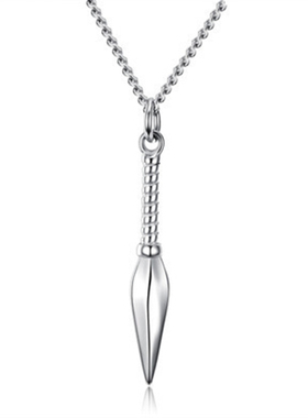 Hip Hop Punk Rock Men's Design Matte Black Long Necklace