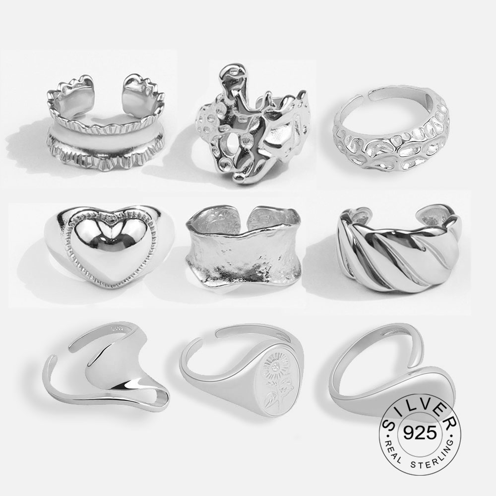 2024 New sterling silver finger rings for women round simpl - 图0