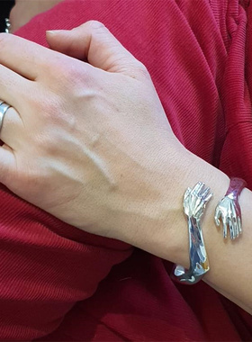 Goth Hand Hug Bracelet for Women Men Open Cuff Bangle
