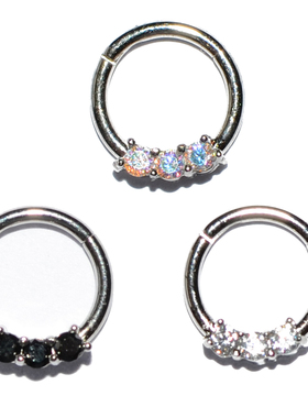 1PC Stainless Steel Septum Clicker Hoop Ring Nose Labret Ea